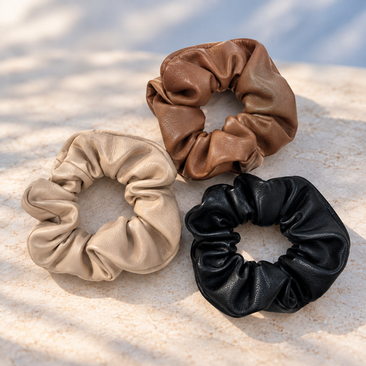Das Natürliche Scrunchie – 100 % Lammleder