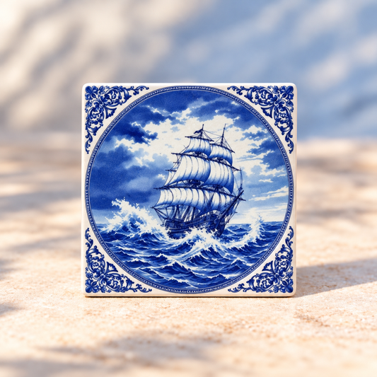 [Gratisgeschenk ab 50 €] Der Seefahrer | Delfter Blau Magnetfliese - Limitierte Edition (Nr. 3)